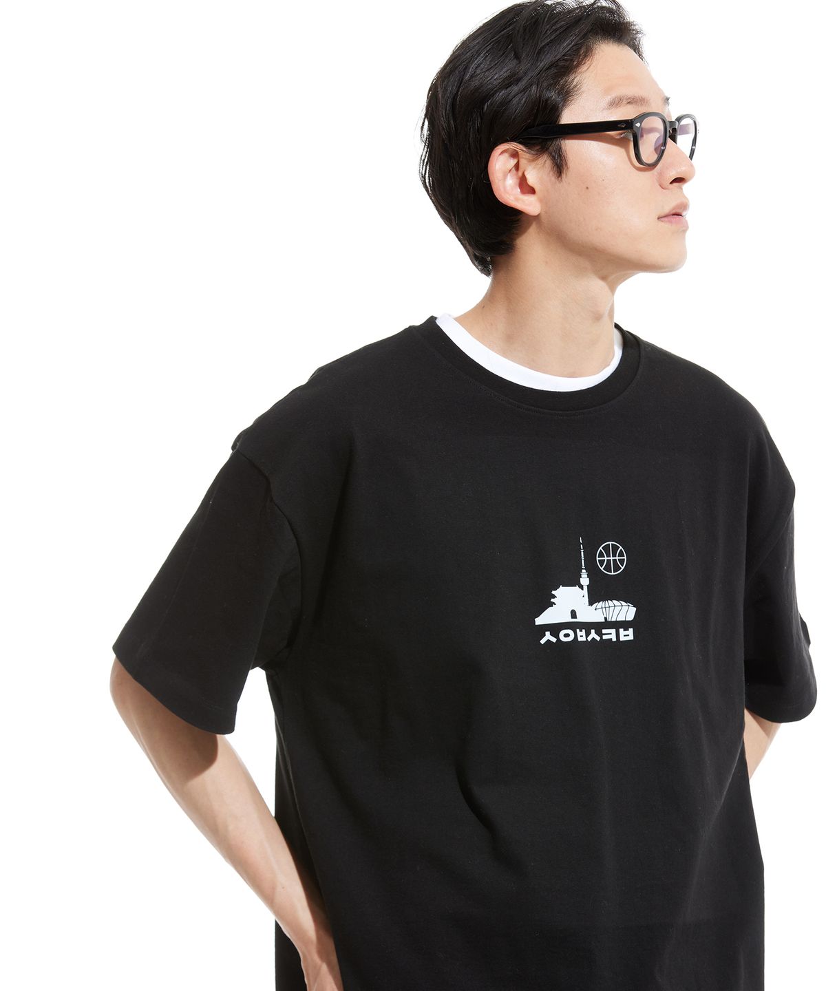 스터프(STUFF) 서울바스켓볼02 헤비 반팔티 블랙