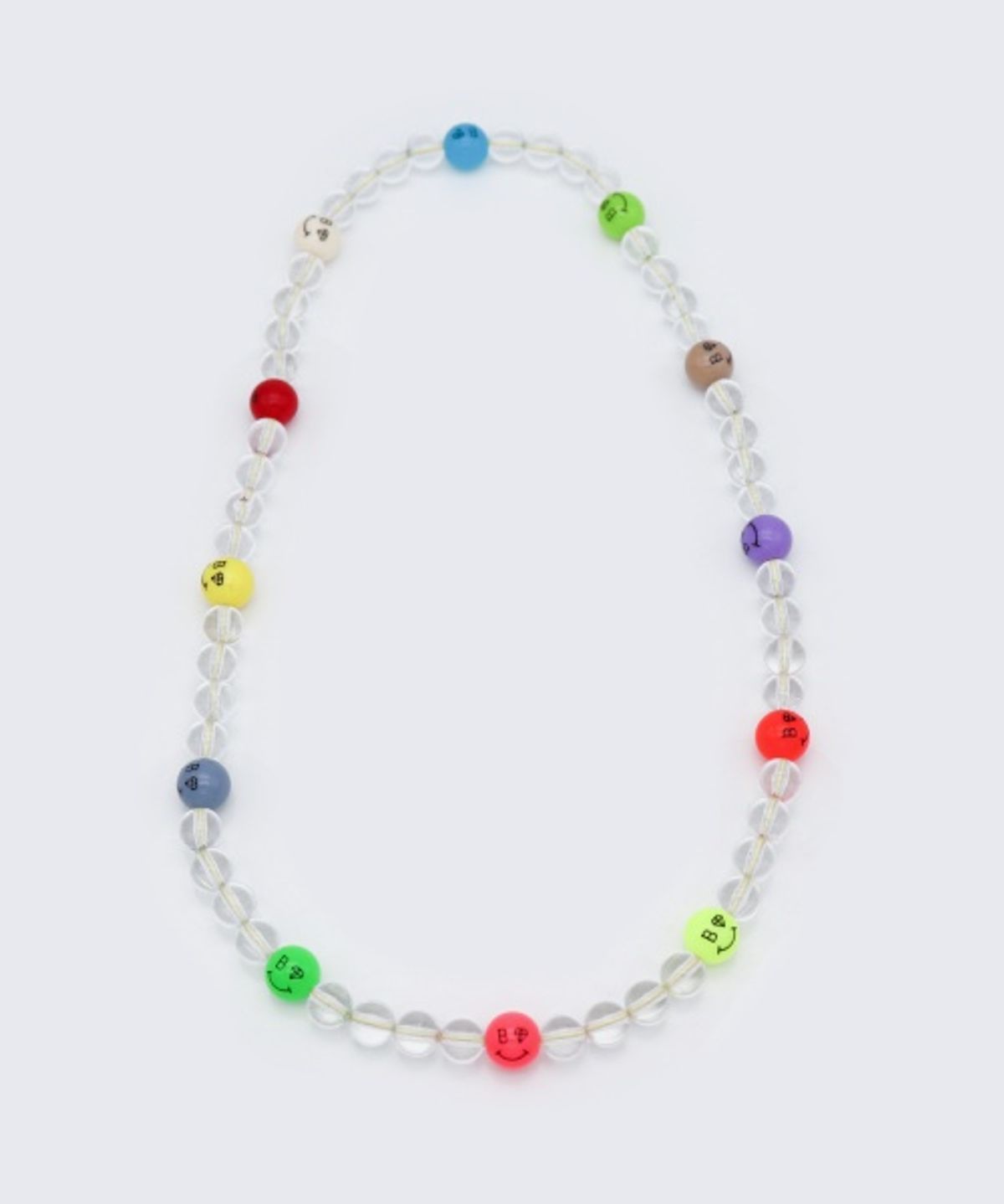 봉보(BONBEAU) Bold clear ball smile Necklace 볼드 투명볼 키치 스마일 포인트 목걸이