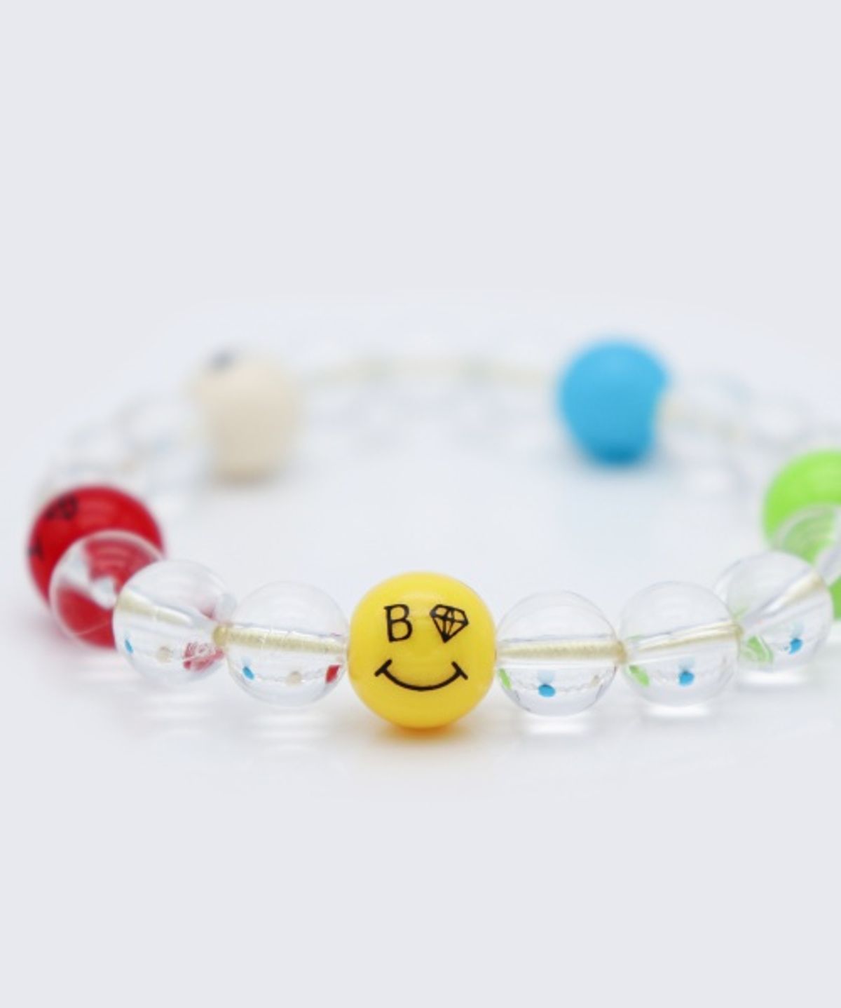 봉보(BONBEAU) Bold clear ball smile Bracelet 볼드 투명볼 컬러 스마일 볼 밴딩 팔찌