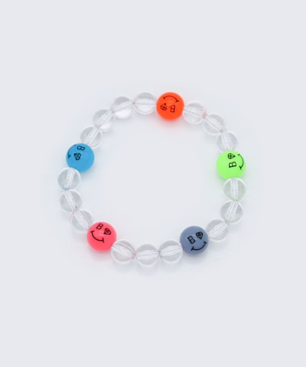 봉보(BONBEAU) Bold clear ball smile Bracelet 볼드 투명볼 컬러 스마일 볼 밴딩 팔찌