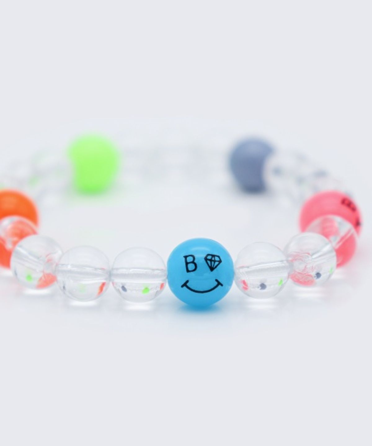 봉보(BONBEAU) Bold clear ball smile Bracelet 볼드 투명볼 컬러 스마일 볼 밴딩 팔찌