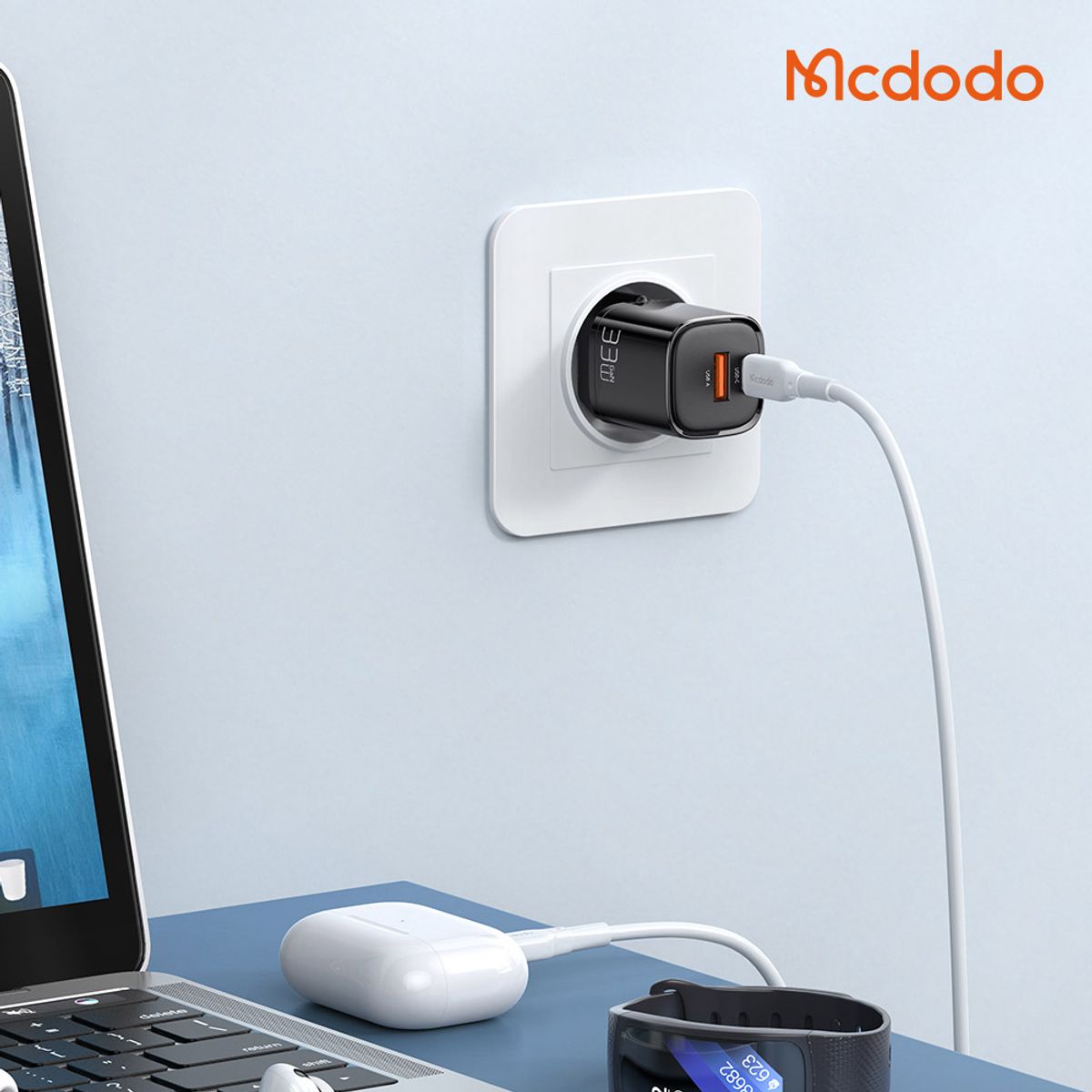 맥도도(MCDODO) GaN PD3.0 PPS 33W 초고속 미니 2포트 멀티 충전기 CH084