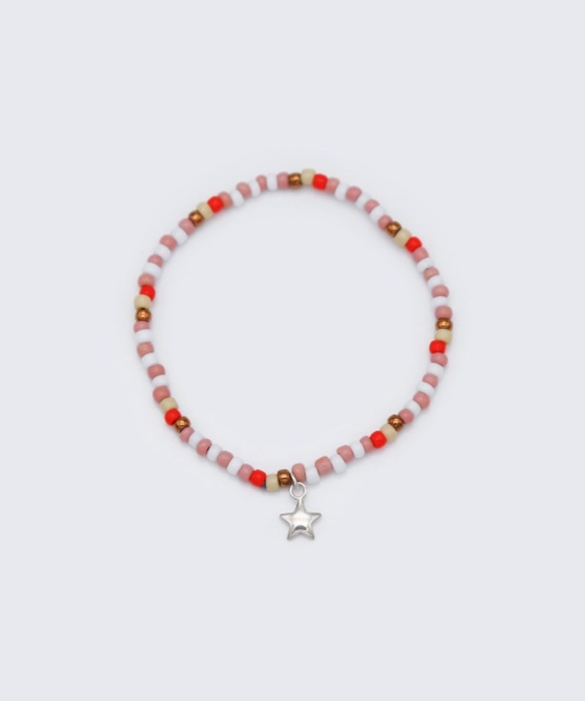 봉보(BONBEAU) Silver star charm nouveau color beads Bracelet 실버 스타 참 누보 컬러 비즈 팔찌