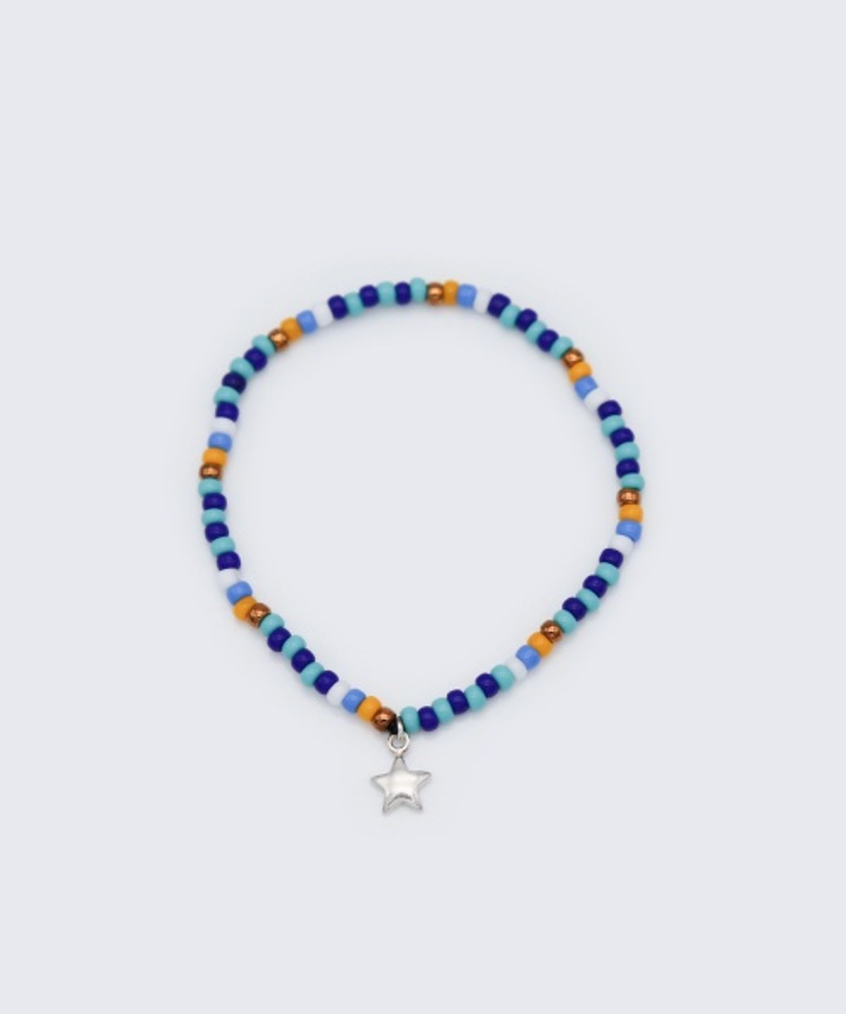 봉보(BONBEAU) Silver star charm nouveau color beads Bracelet 실버 스타 참 누보 컬러 비즈 팔찌