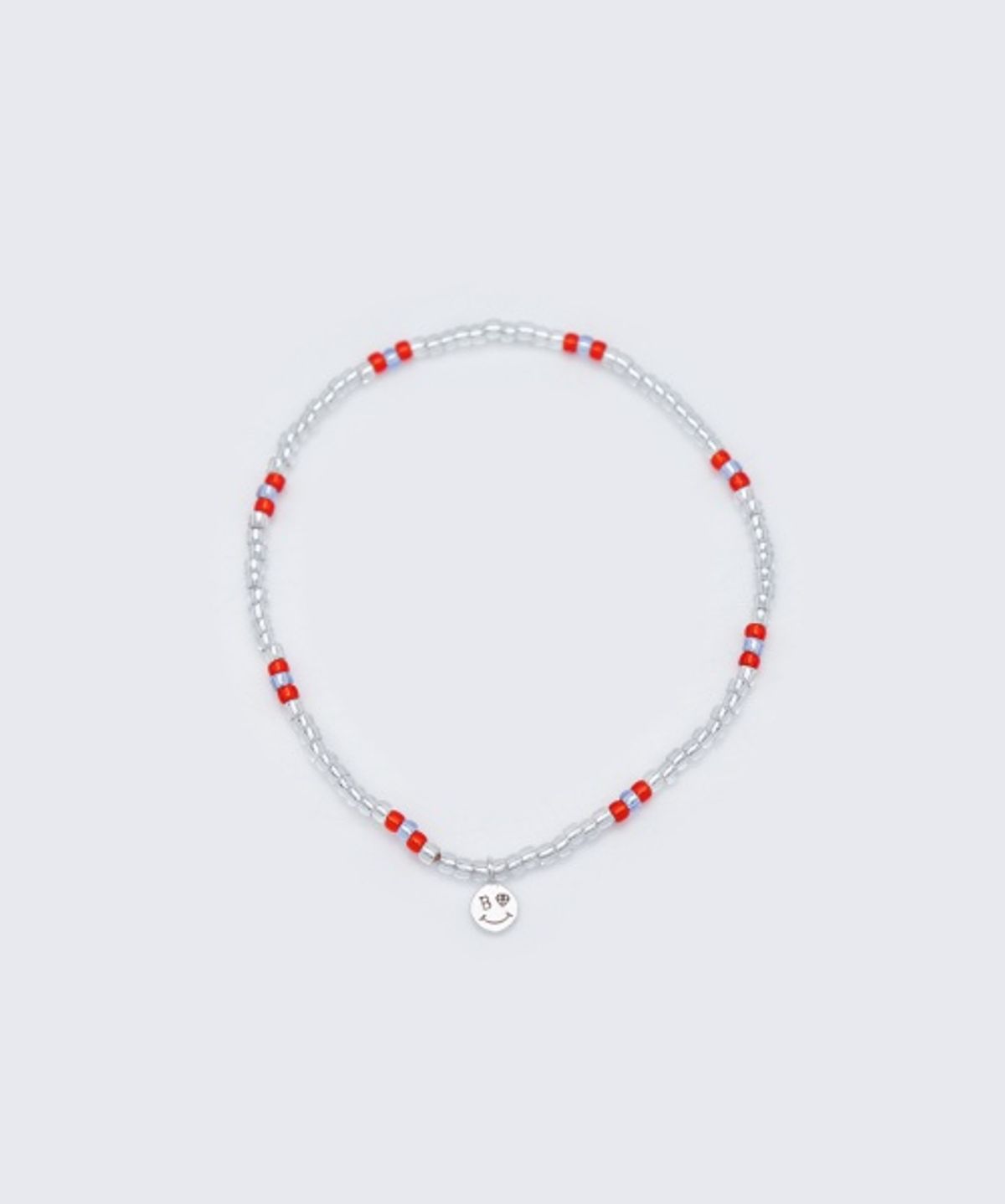 봉보(BONBEAU) Mini smile charm clear color beads Bracelet 미니 스마일 참 투명 컬러 비즈 팔찌
