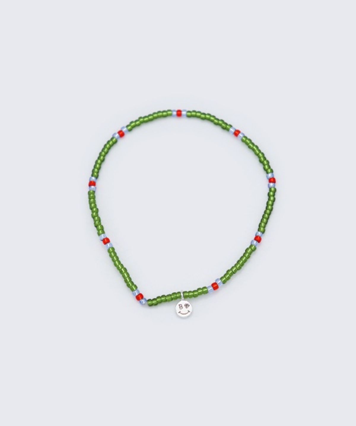 봉보(BONBEAU) Mini smile charm clear color beads Bracelet 미니 스마일 참 투명 컬러 비즈 팔찌