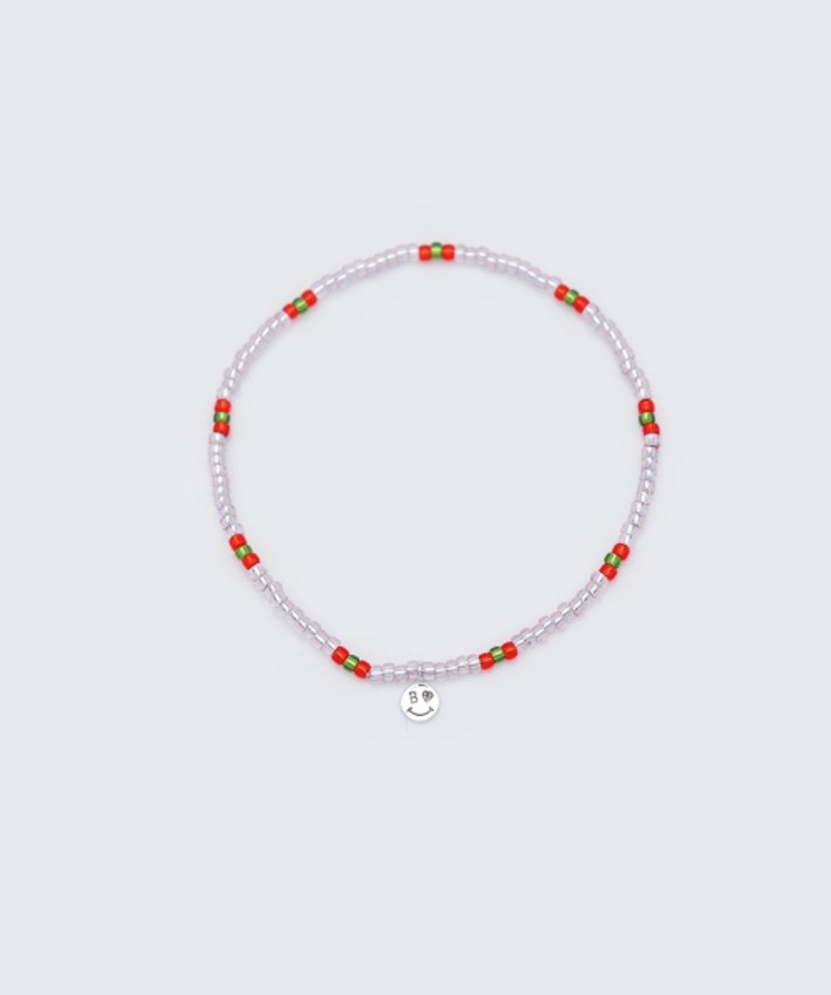 봉보(BONBEAU) Mini smile charm clear color beads Bracelet 미니 스마일 참 투명 컬러 비즈 팔찌