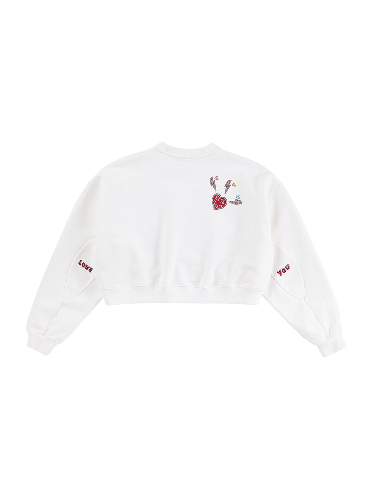 에즈이프 캘리(ASIF CALIE) HEART HEART CROP SWEATSHIRT WHITE