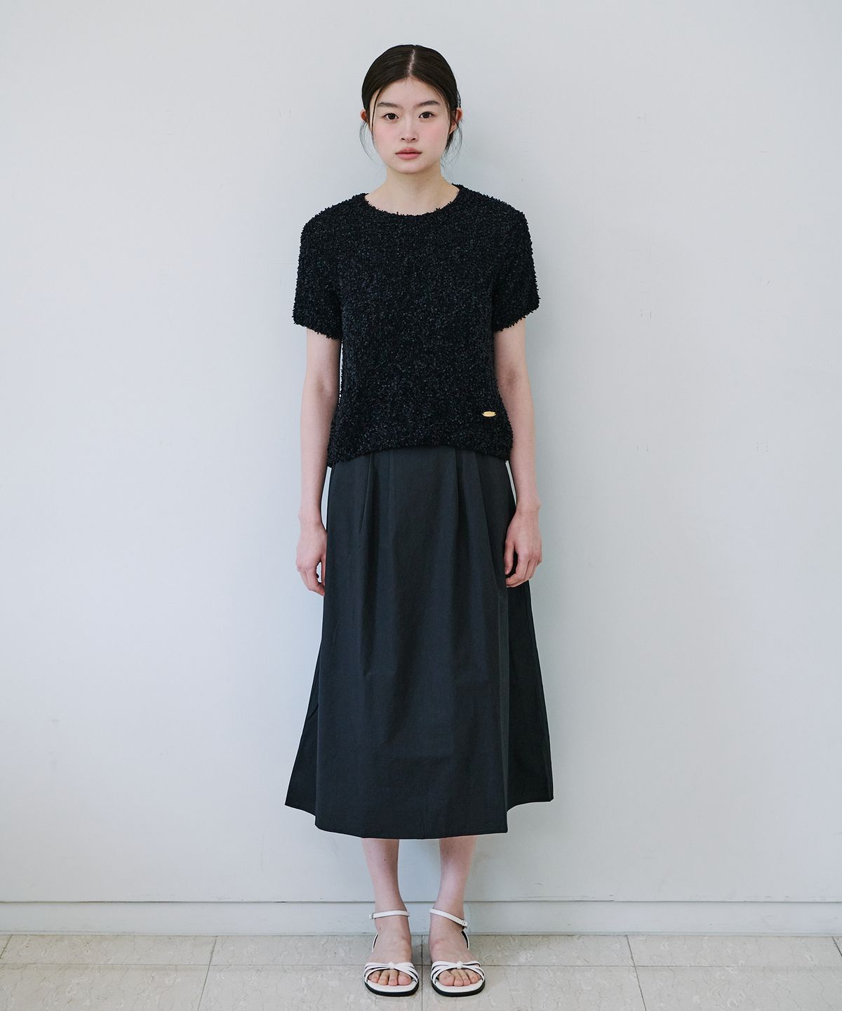 엽페(YUPPE) COTTON LONG SKIRT_BLACK