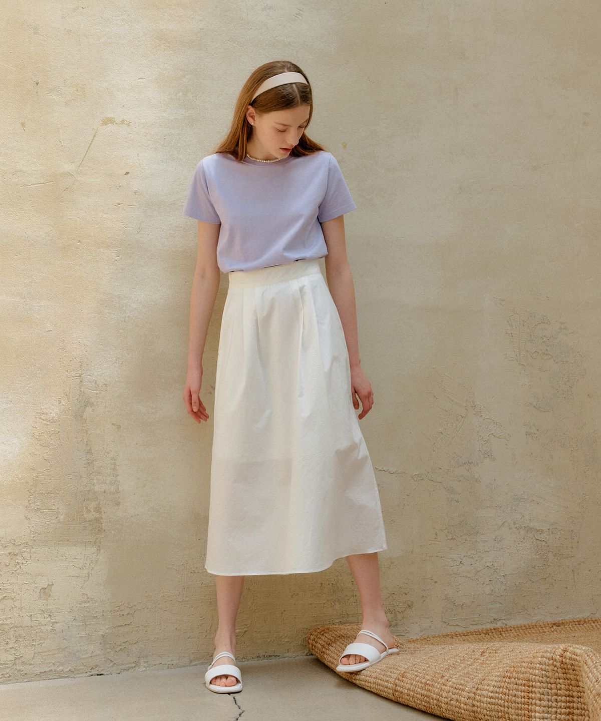 엽페(YUPPE) COTTON LONG SKIRT_WHITE