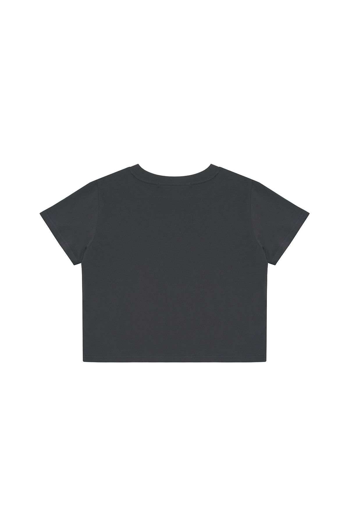 아트스피크하우스(ART SPEAK HOUSE) TOBIANO SHORT SLEEVE CROP TOP_CHARCOAL