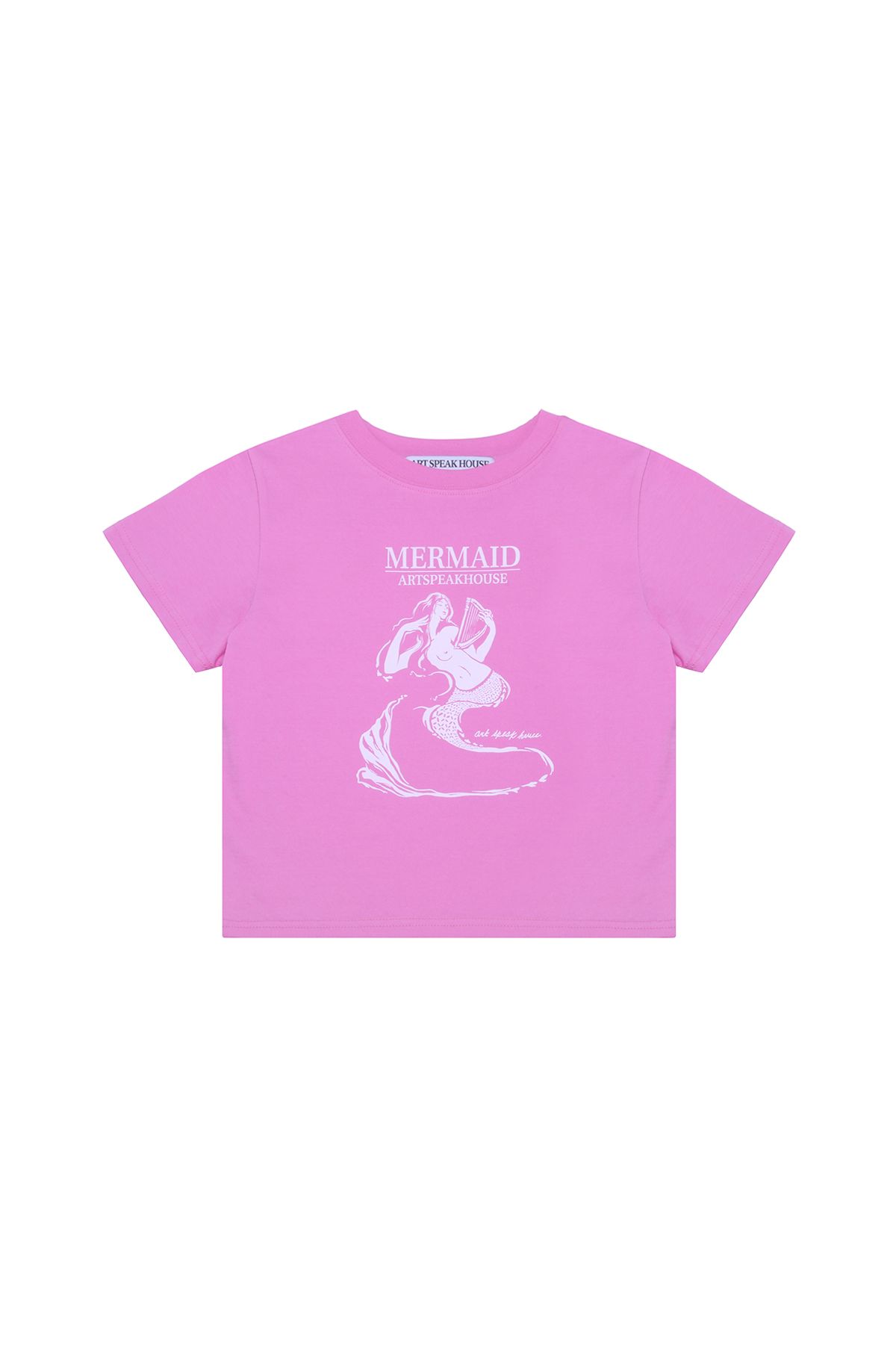 아트스피크하우스(ART SPEAK HOUSE) MERMAID SHORT SLEEVE CROP TOP_PINK