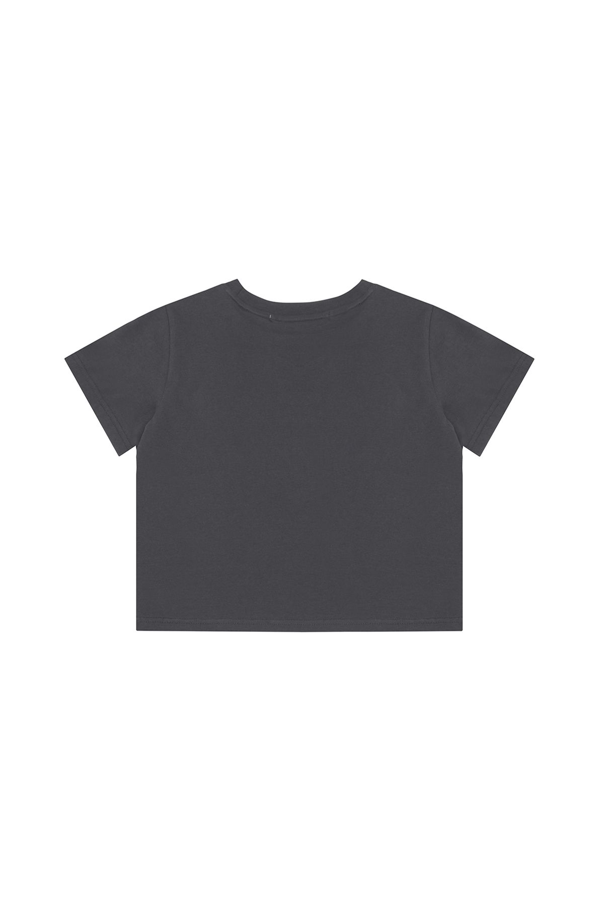 아트스피크하우스(ART SPEAK HOUSE) MERMAID SHORT SLEEVE CROP TOP_CHARCOAL