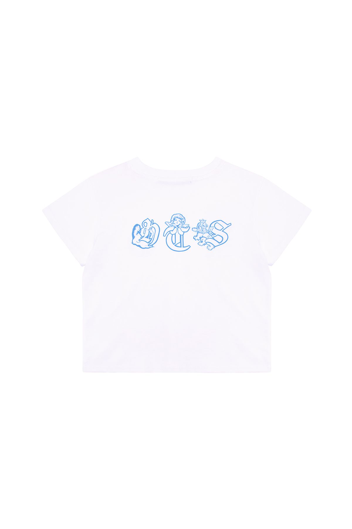 아트스피크하우스(ART SPEAK HOUSE) GOTHIC SYMBOL SHORT SLEEVE CROP TOP_WHITE