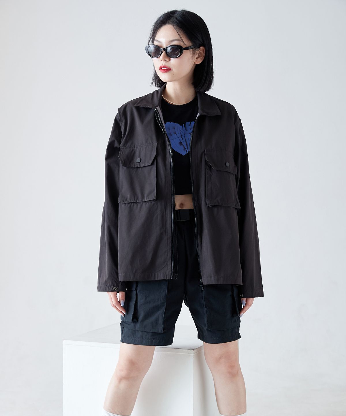 리즈리스(LEEDSLESS) Two way wing shirt jacket 투웨이 윙 셔츠자켓 [black]