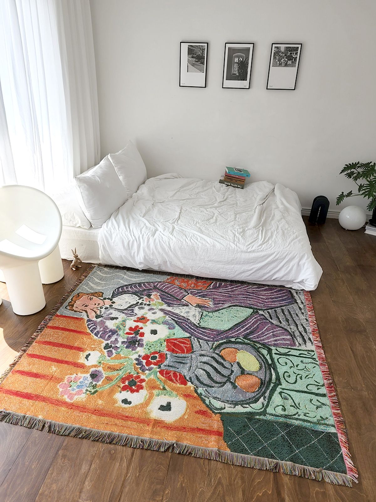 블랑쉬하우스(BLANCHE HOUSE) 블랑쉬 앙리 마티스 연보라색의 드레스 코튼 블랭킷 130x160