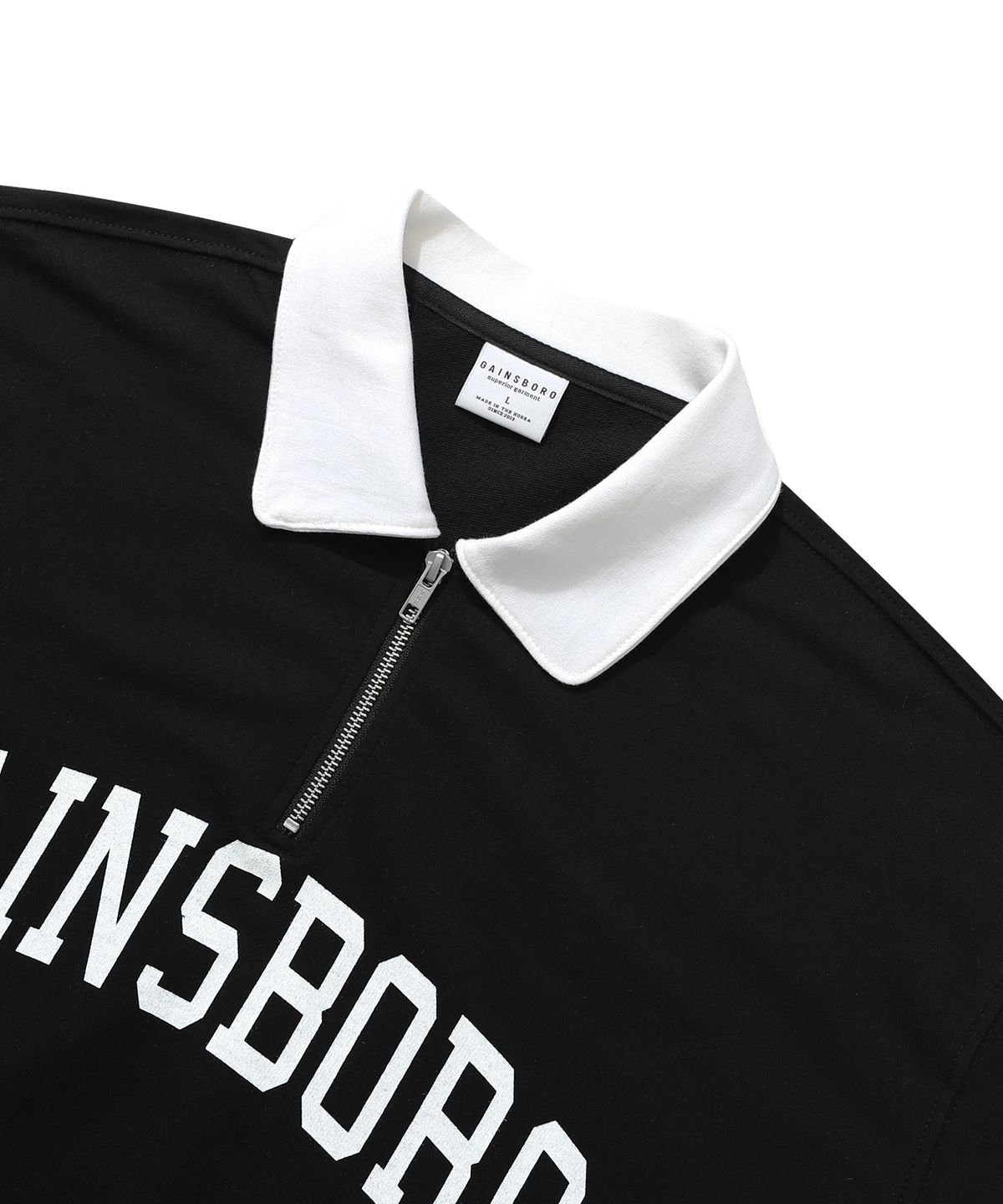게인스보로(GAINSBORO) [SET] 아치로고 카라 맨투맨 셋업_블랙