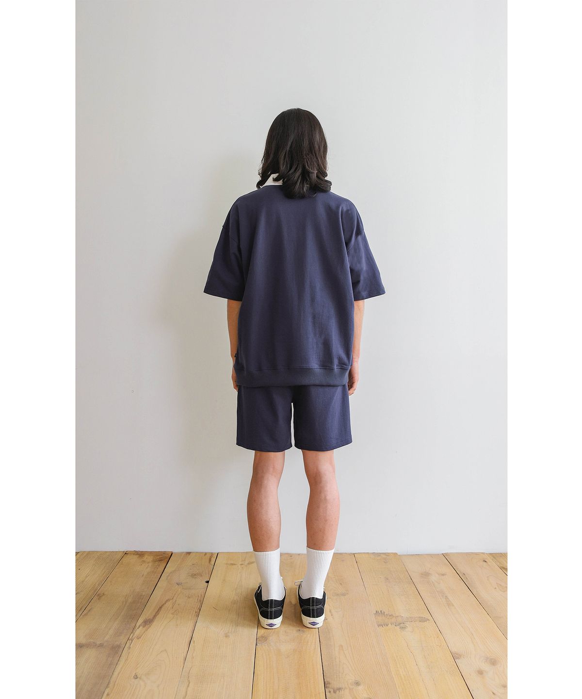 게인스보로(GAINSBORO) [SET] 아치로고 카라 맨투맨 셋업_네이비