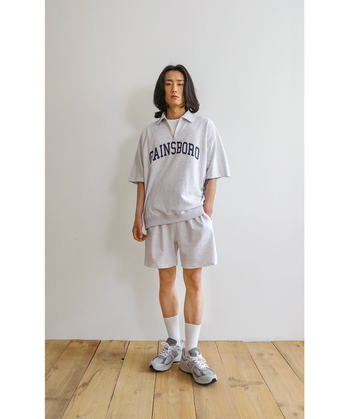 게인스보로(GAINSBORO) [SET] 아치로고 카라 맨투맨 셋업 (5컬러)