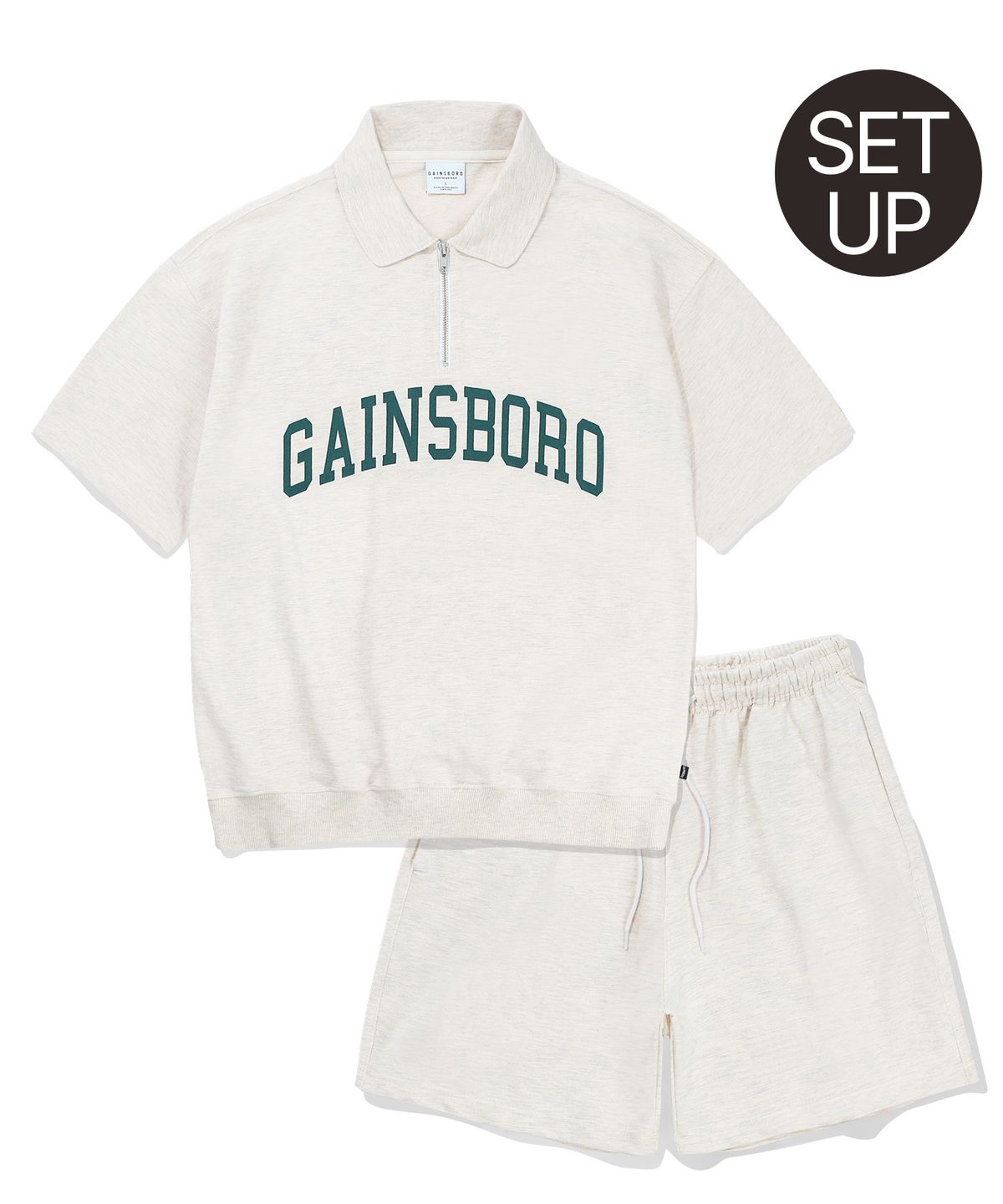 게인스보로(GAINSBORO) [SET] 아치로고 카라 맨투맨 셋업 (5컬러)