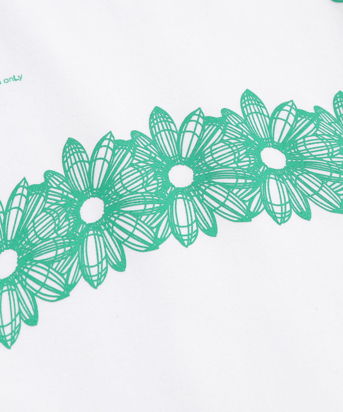 일레딧(ILLEDIT) FLOWER ARTWORK CROP TOP WHITE