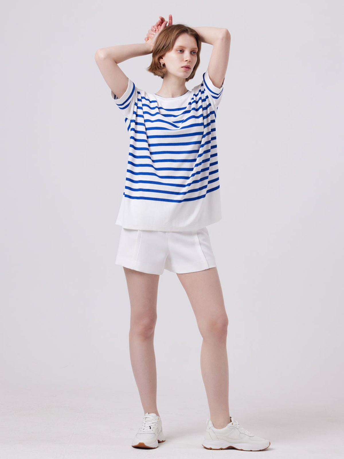 아이홀릭 캐시미어(AYIHOLIC CASHMERE) 마린 스트라이프 라운드넥  풀오버