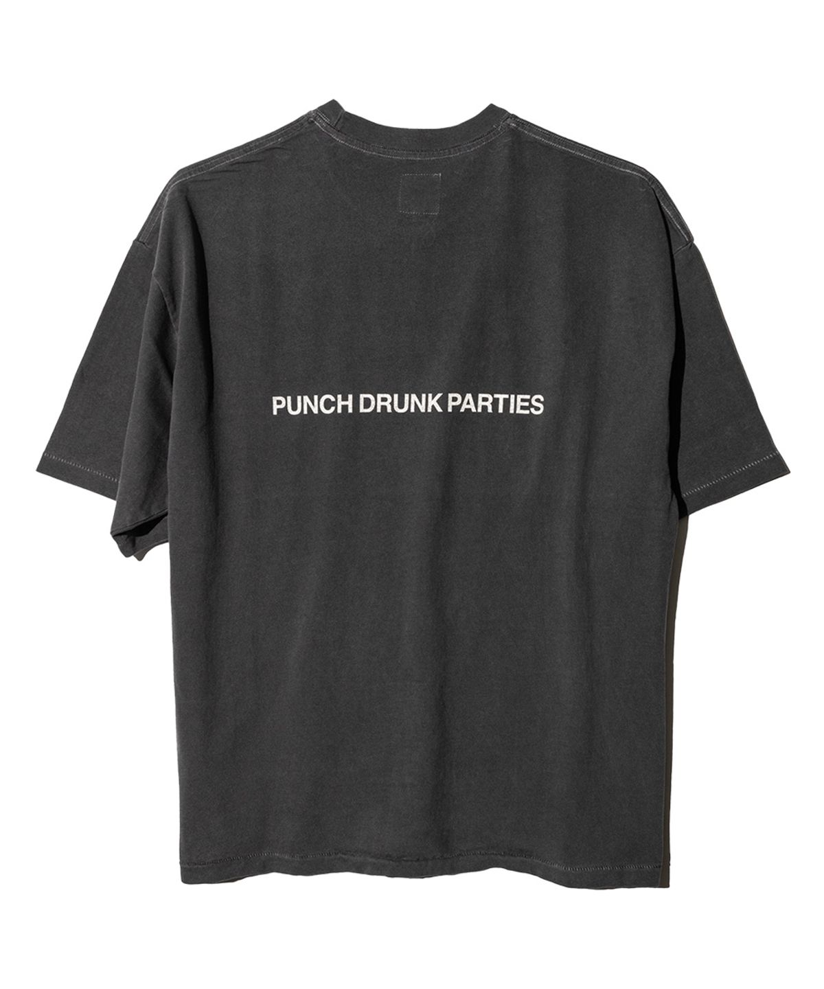 펀치드렁크파티즈(PUNCH DRUNK PARTIES) Circle Logo Garment Dyed Tee (CHARCOAL)