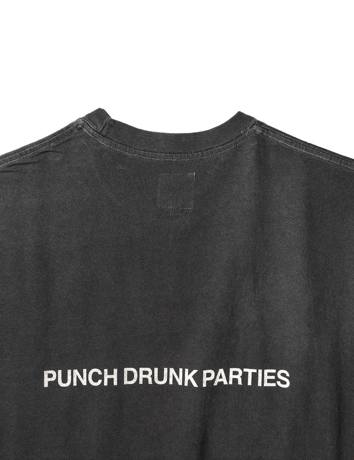 펀치드렁크파티즈(PUNCH DRUNK PARTIES) Circle Logo Garment Dyed Tee (CHARCOAL)