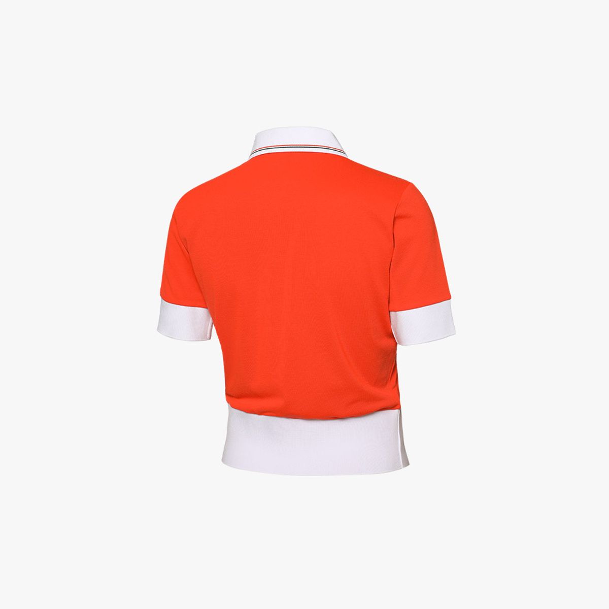 디아도라(diadora) 테니스 피케 크롭 반팔티셔츠 우먼 ORANGE