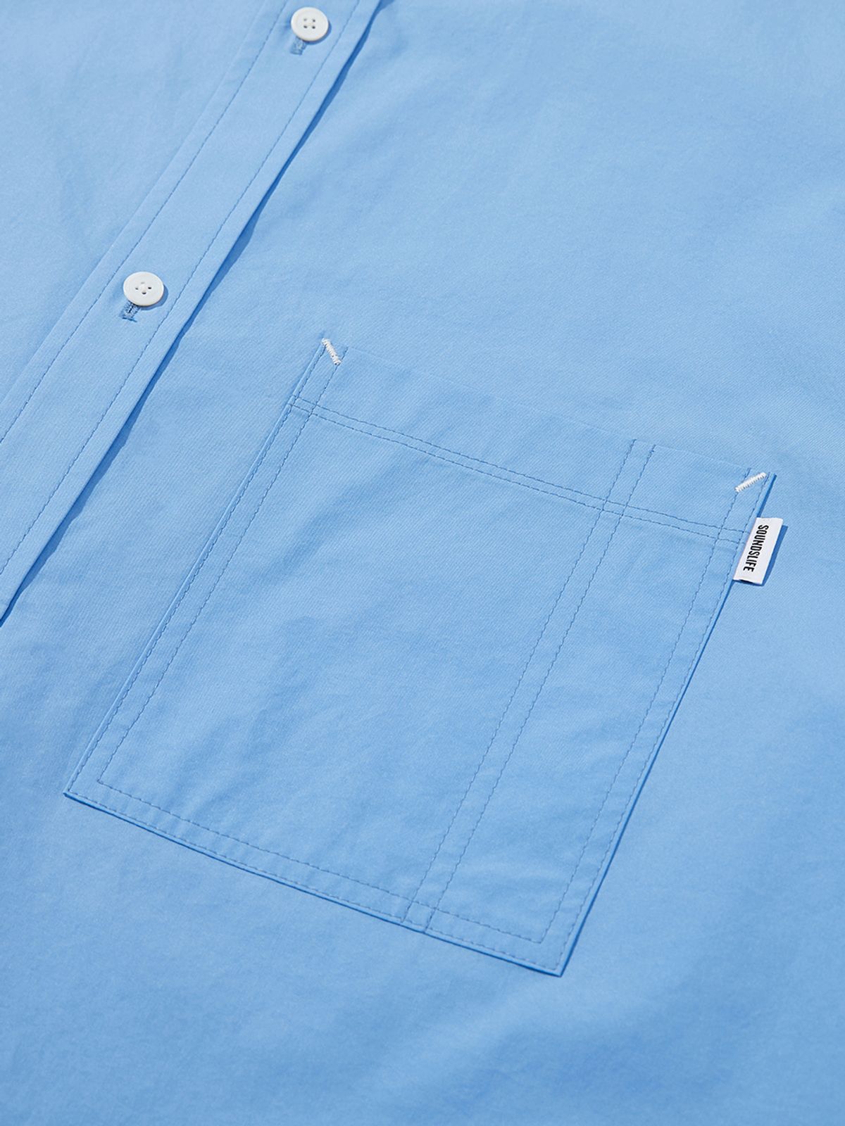 사운즈라이프(SOUNDSLIFE) Big Fit Short Sleeve Shirt Blue