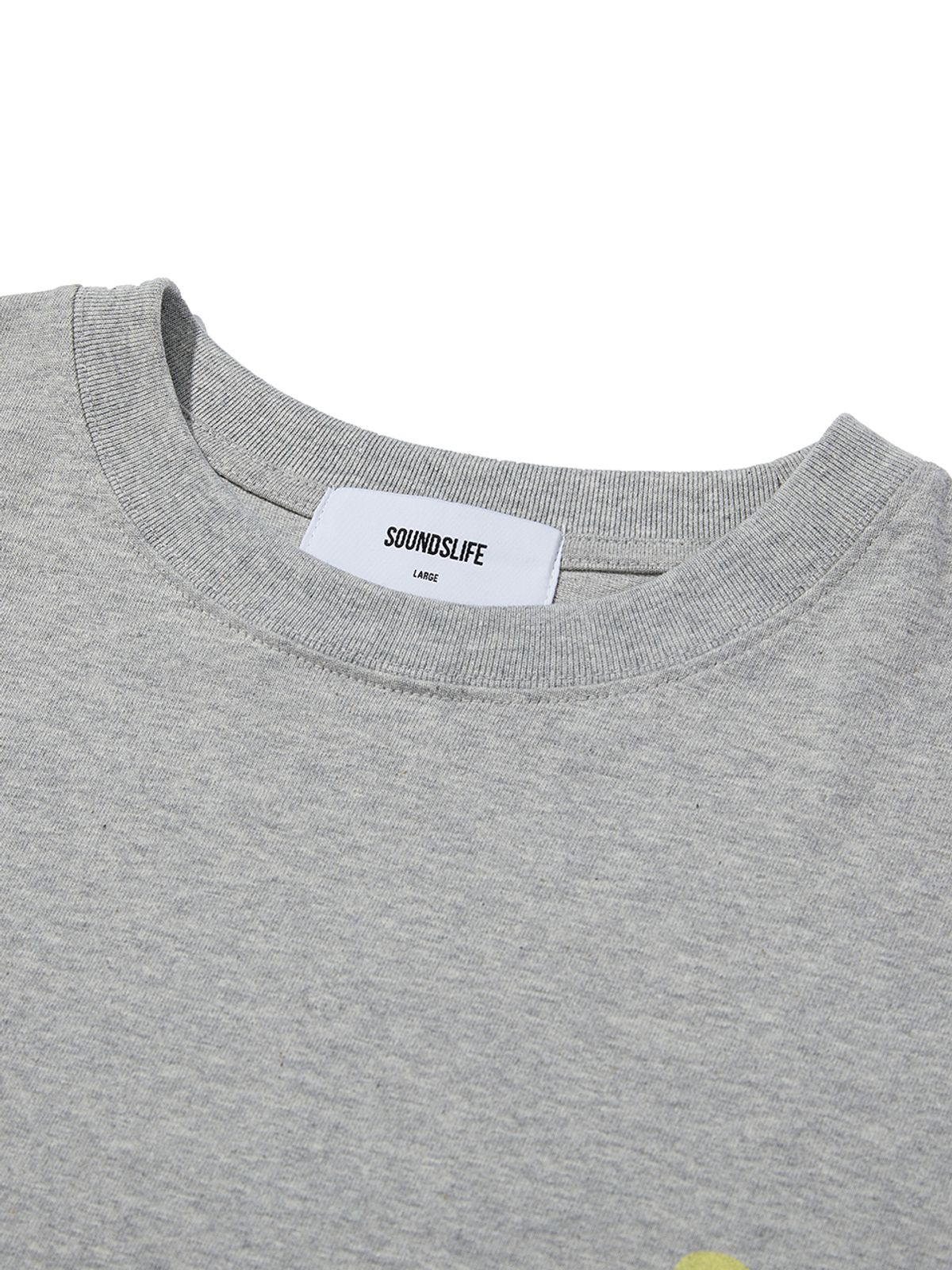 사운즈라이프(SOUNDSLIFE) Vacation Small Logo T-Shirt Melange Grey