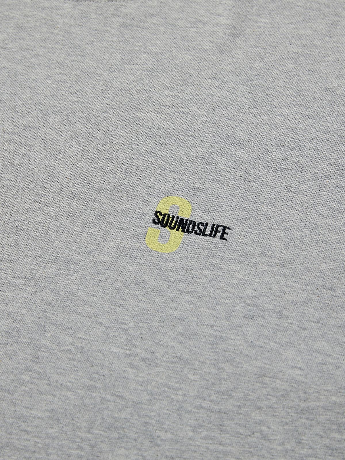 사운즈라이프(SOUNDSLIFE) Vacation Small Logo T-Shirt Melange Grey