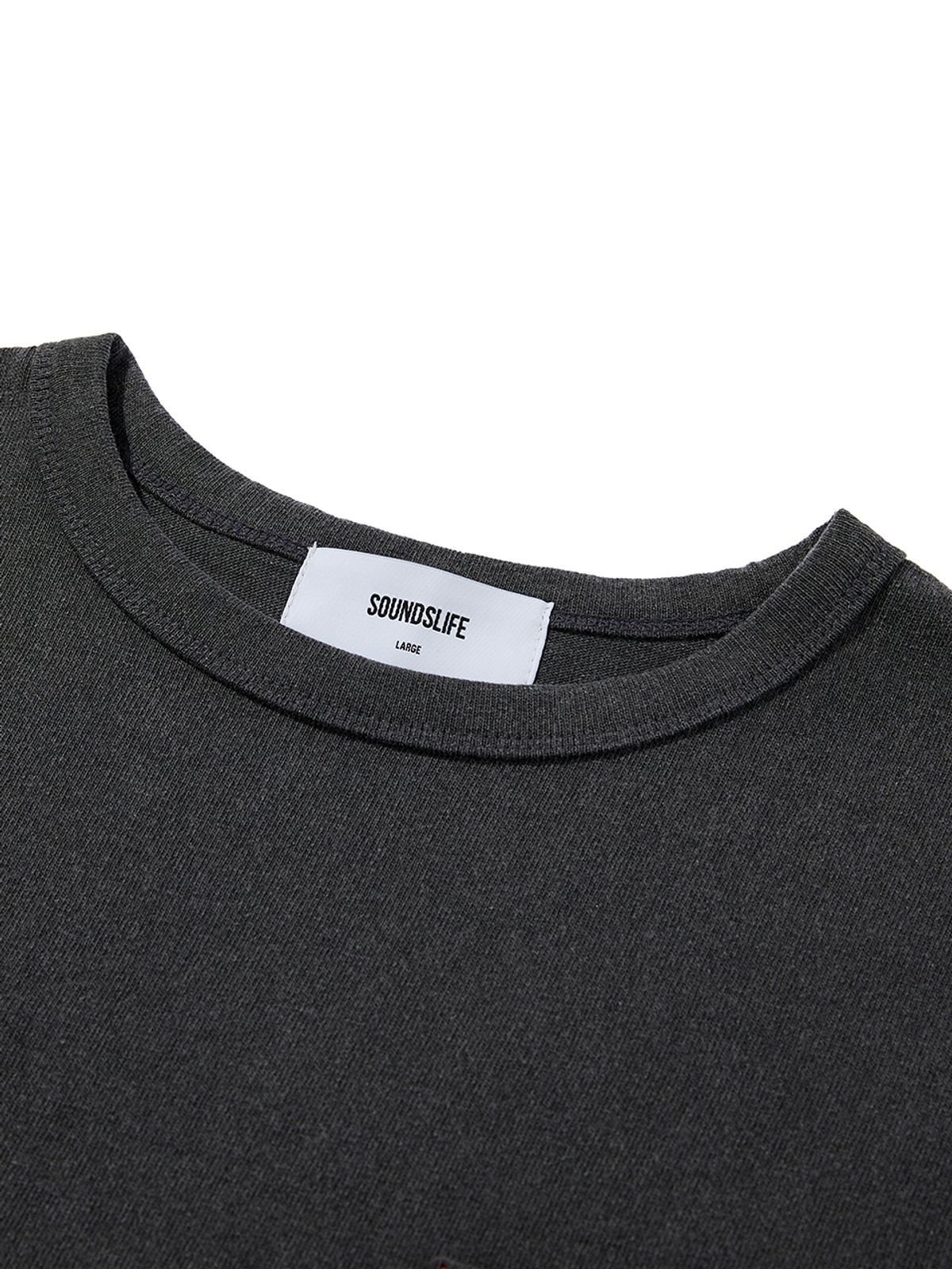 사운즈라이프(SOUNDSLIFE) Pigment Logo Pocket T-Shirt Charcoal