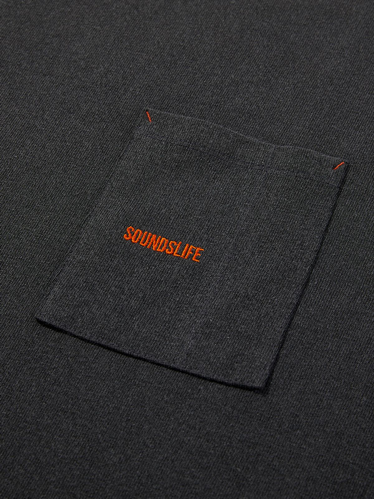 사운즈라이프(SOUNDSLIFE) Pigment Logo Pocket T-Shirt Charcoal