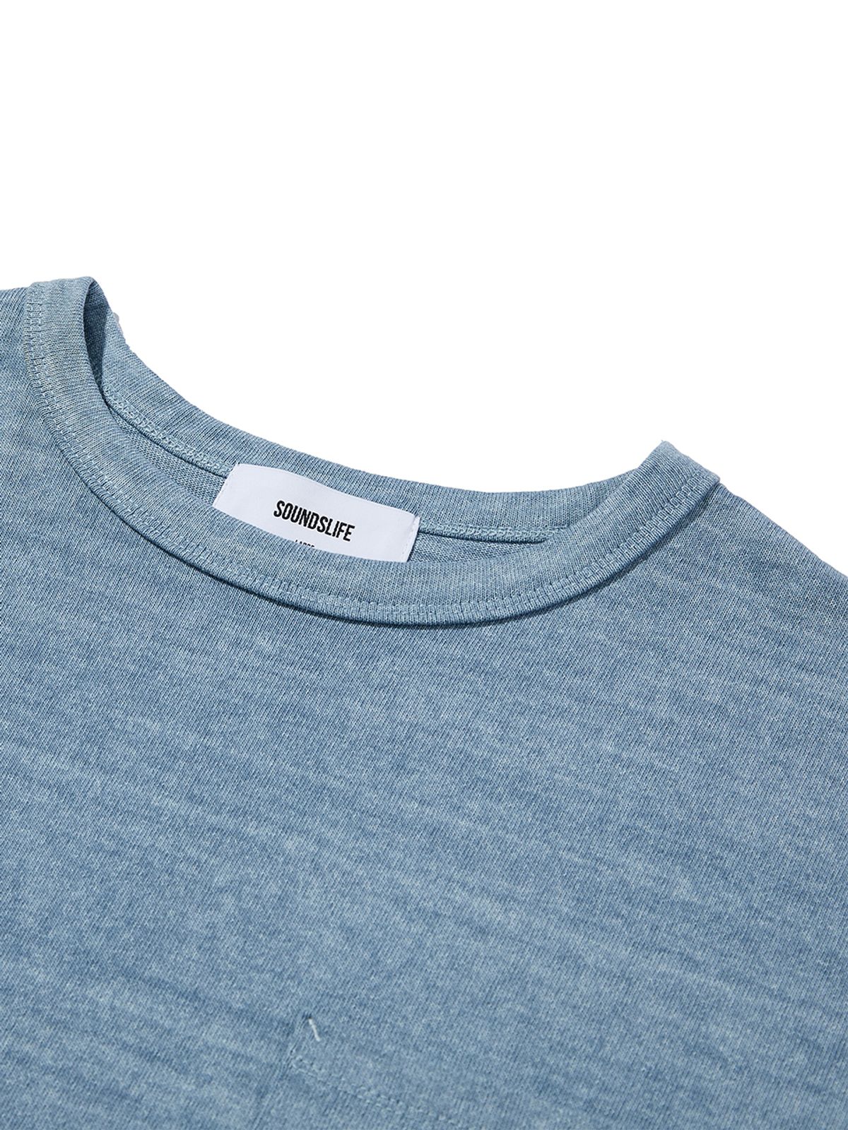 사운즈라이프(SOUNDSLIFE) Pigment Logo Pocket T-Shirt Sky Blue