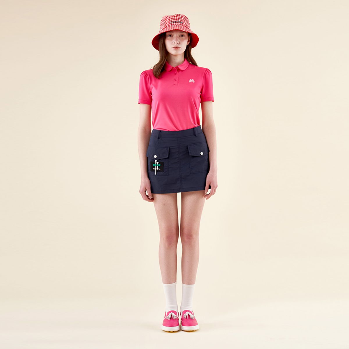 마틴골프(MARTINE GOLF) Tee Rack Wappen Patch Skirt_Navy