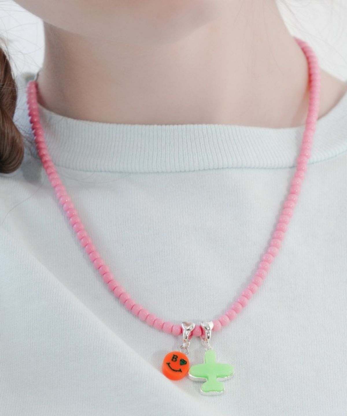 봉보(BONBEAU) 4mm color glassball simple Necklace 블랙 오닉스 컬러 글라스 볼 비즈 목걸이