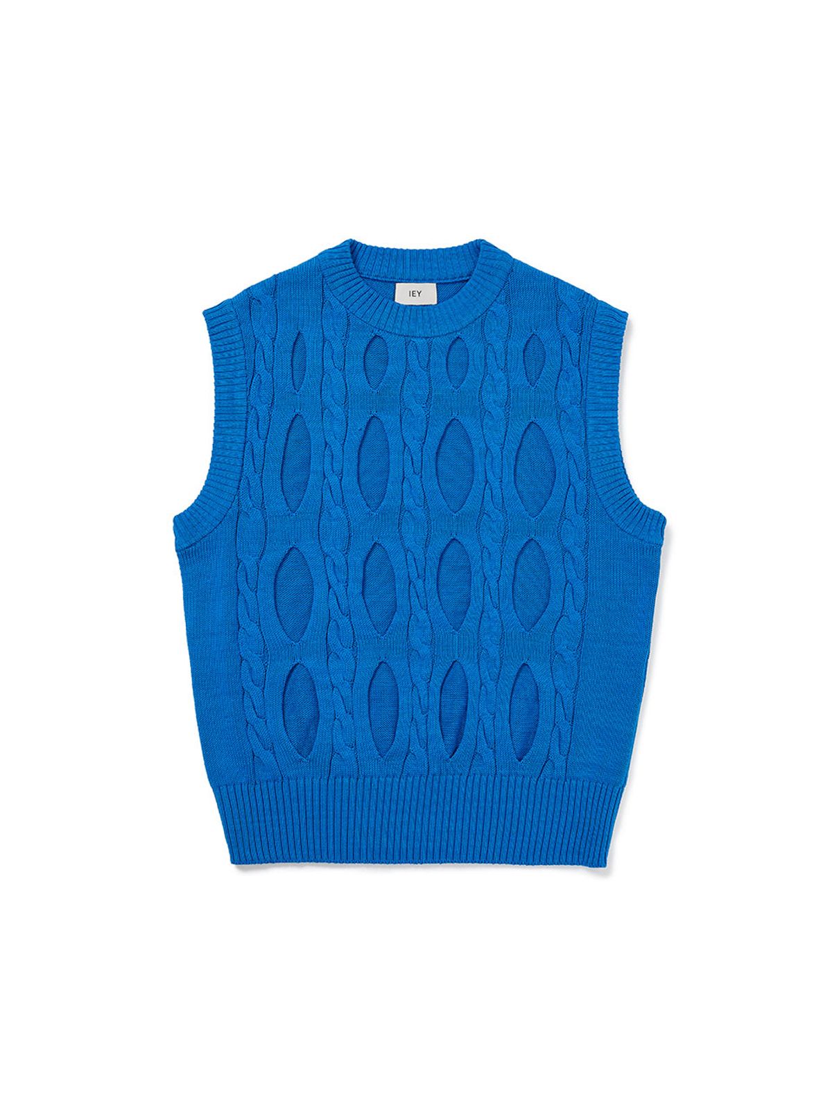 이에이(IEY) FERRY KNIT VEST Blue