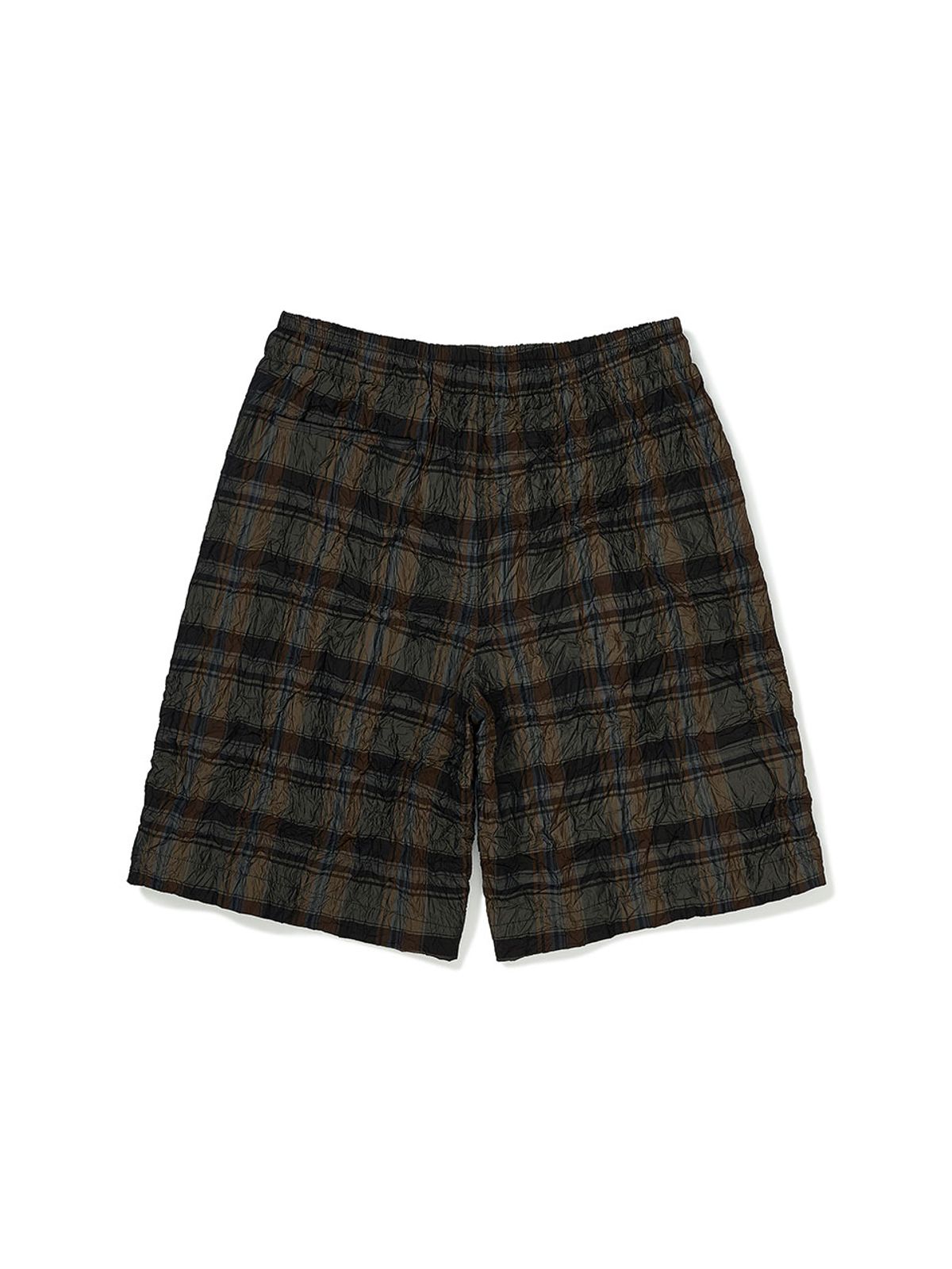 이에이(IEY) CREASE CHECK SHORT PANTS Brown