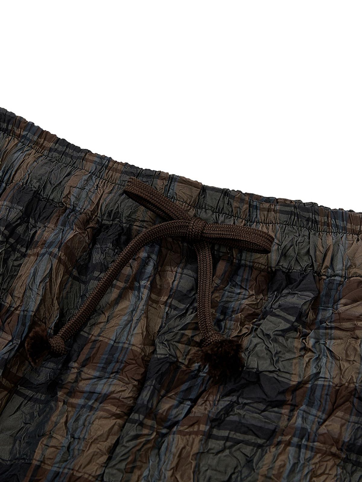 이에이(IEY) CREASE CHECK SHORT PANTS Brown
