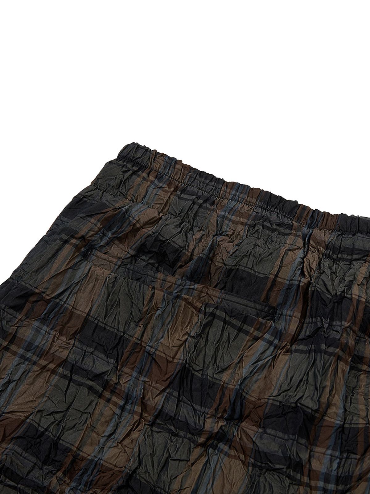 이에이(IEY) CREASE CHECK SHORT PANTS Brown