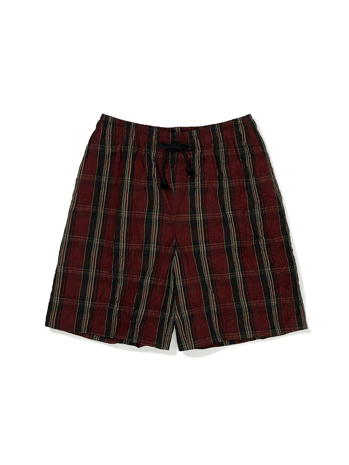 이에이(IEY) CREASE CHECK SHORT PANTS Red