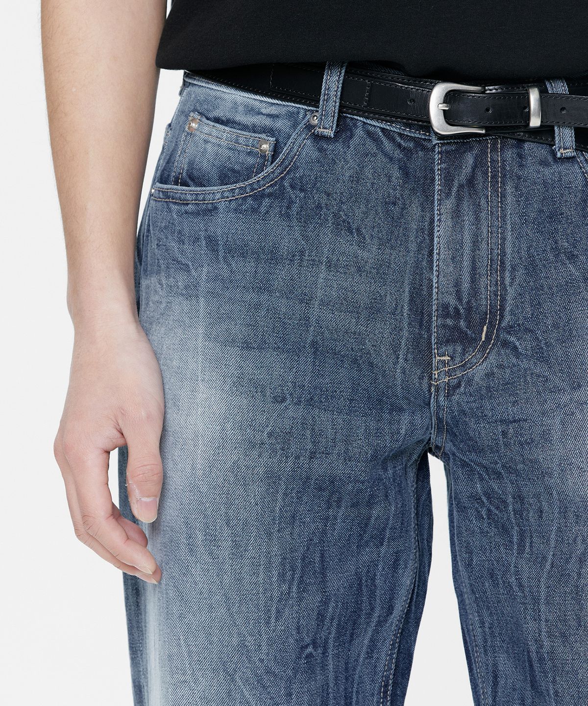 브랜디드(BRANDED) 606 HARD TWIST DENIM DECOY JEANS [WIDE STRAIGHT]