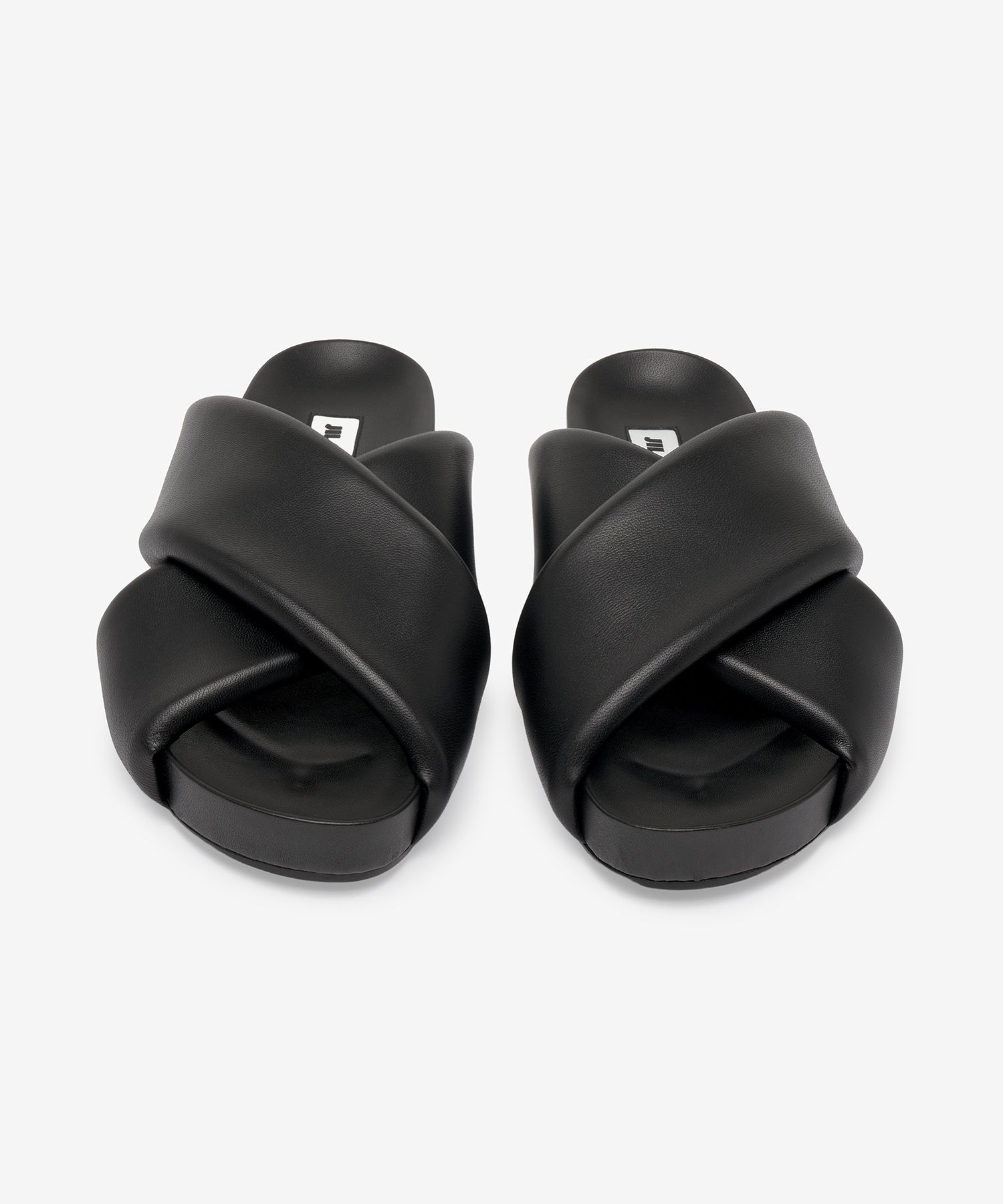 ★Jil Sander★ Cross Strap Nappa Slides Black JS38044A152000 Jil Sander Black Cross-Strap Slides Jil Sander