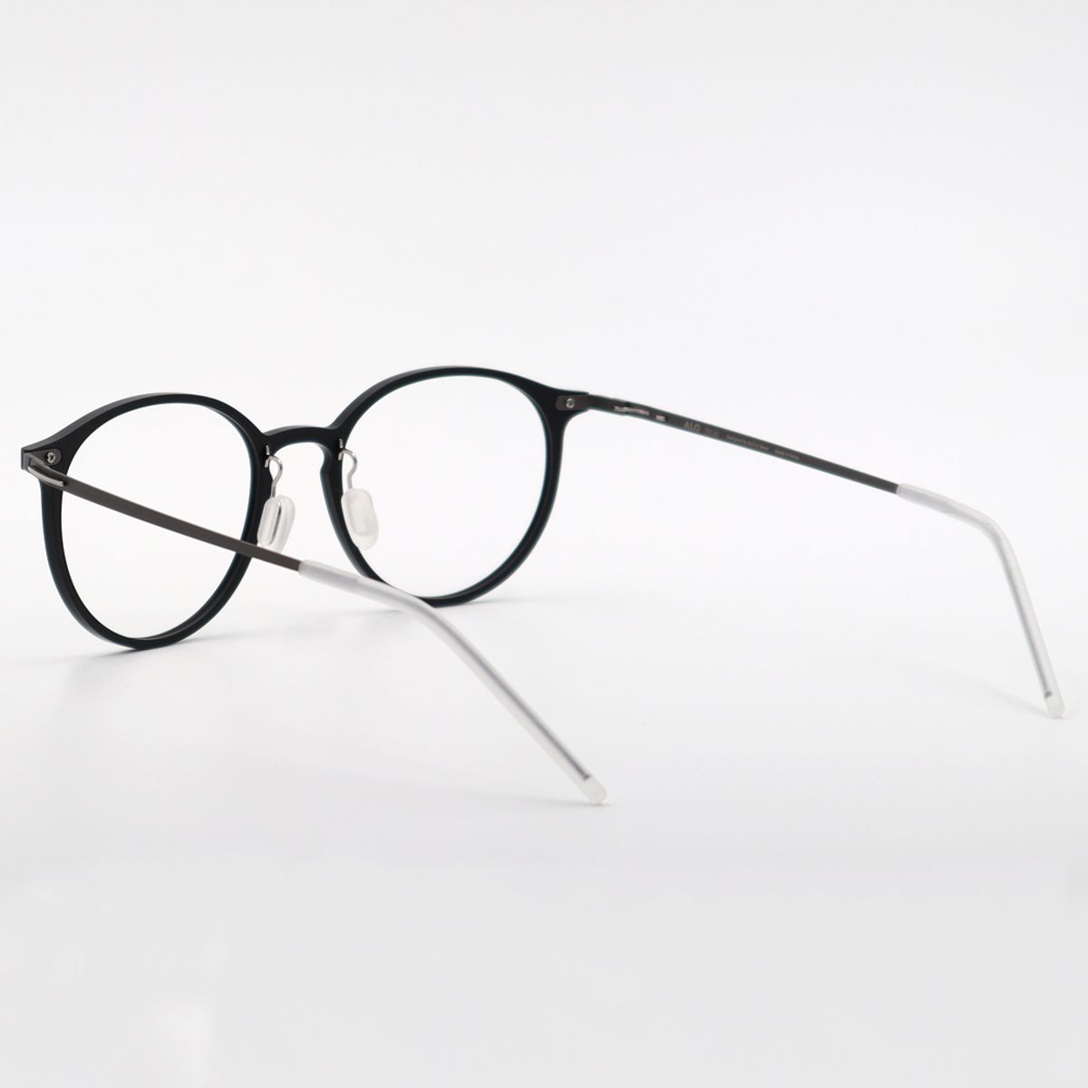 알로아이웨어(ALO EYEWEAR) [The air] AL5211 0910M 초경량 세미오버사이즈 라운드 블랙 안경테 블루라이트 차단 렌즈
