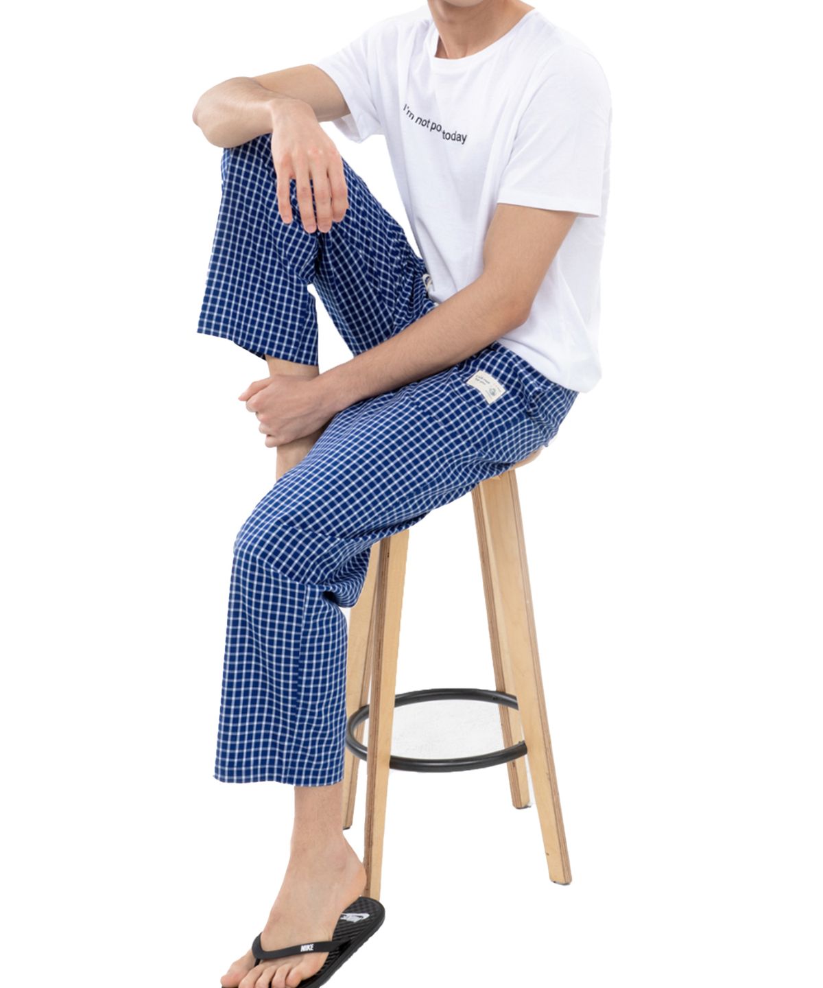 에어길(AIRGILL) 남자 체크 파자마 9부바지 홈웨어