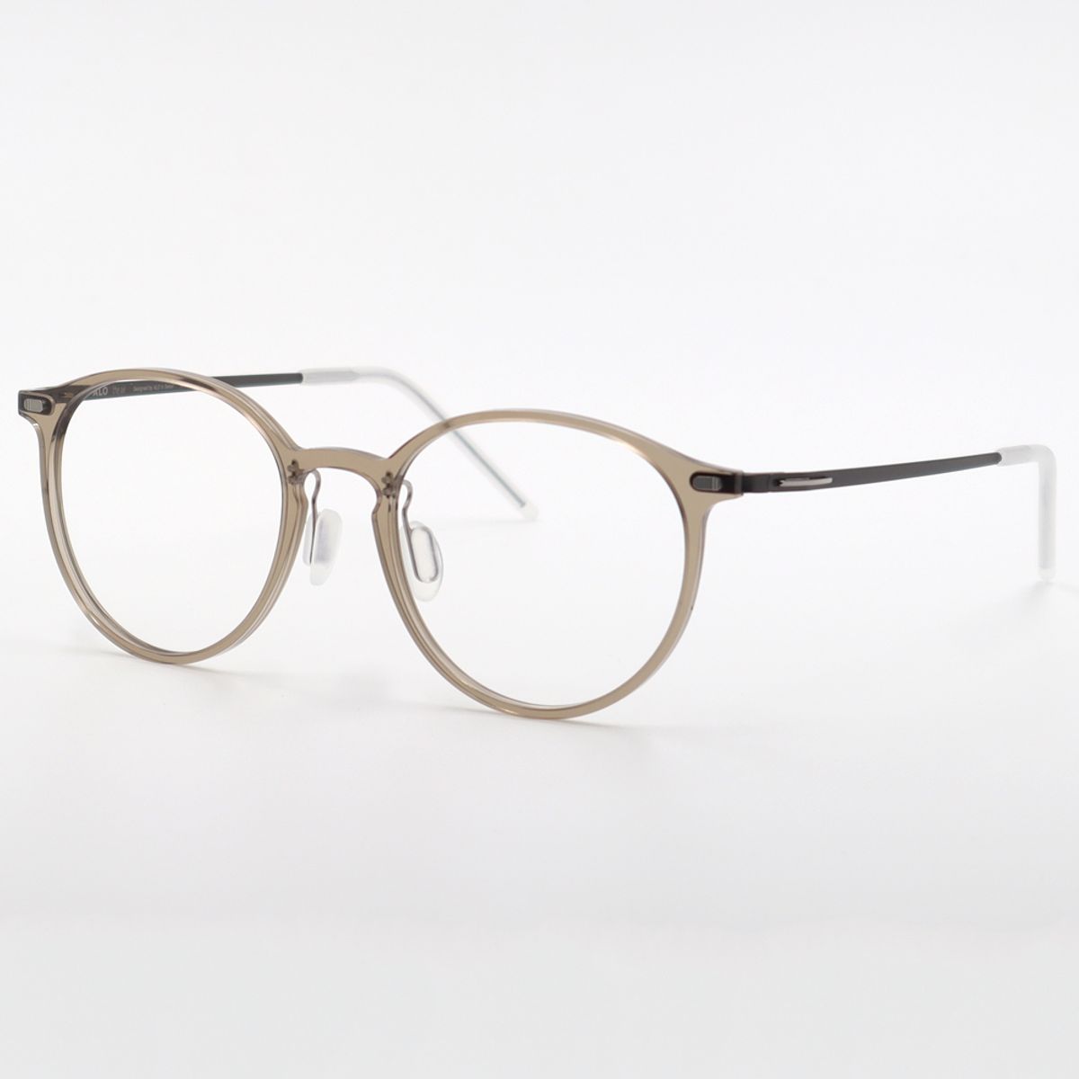 알로아이웨어(ALO EYEWEAR) [The air] AL5211 1010G 초경량 세미오버사이즈 라운드 투명카키 안경테 블루라이트 렌즈 선택