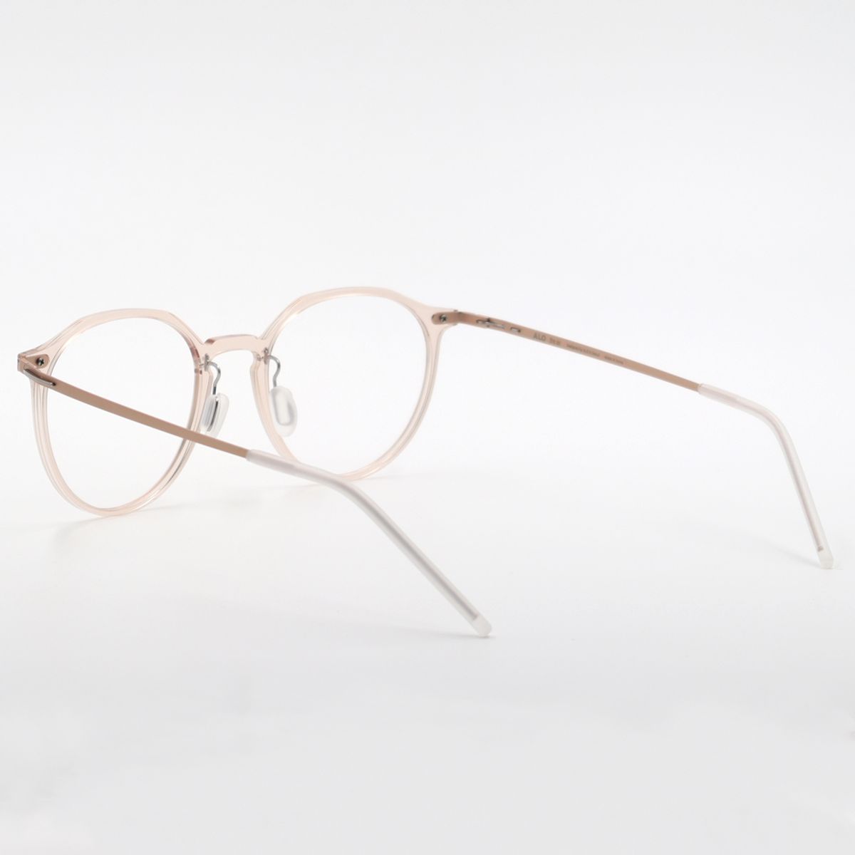 알로아이웨어(ALO EYEWEAR) [The air] AL5212 2114G 초경량 세미오버사이즈 크라운판토 피치/로즈골드 안경테 블루라이트 렌즈 선택