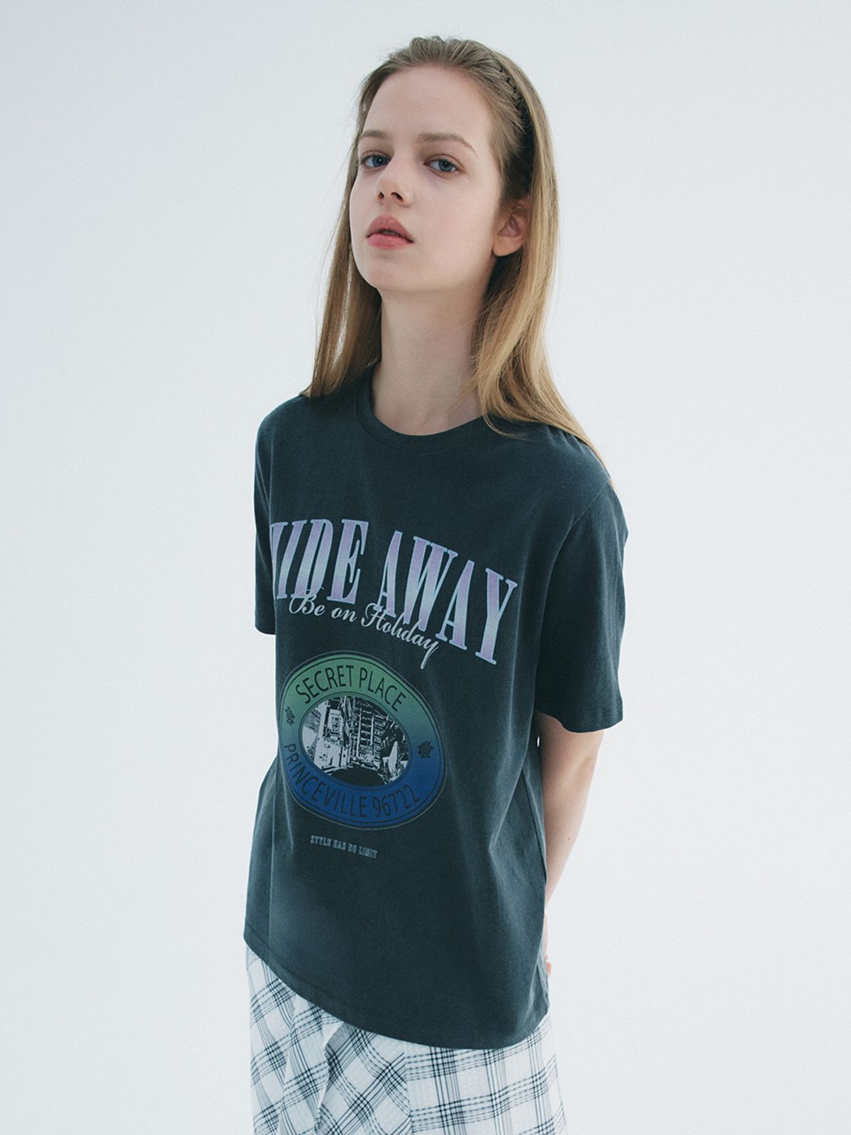 레이브(RAIVE) HIDE AWAY T-SHIRT in D/Grey VW2ME124-13