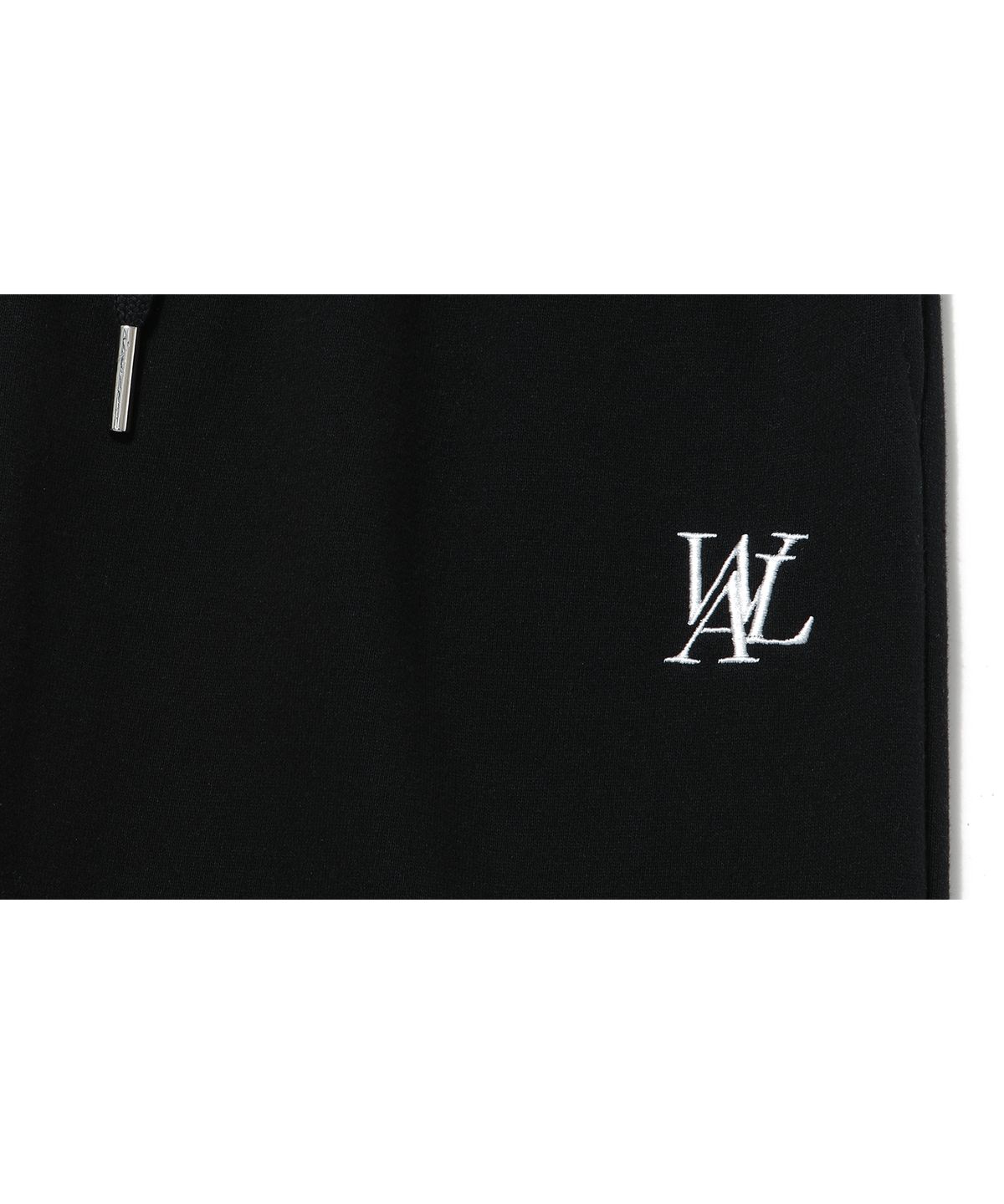 우알롱(WOOALONG) Signature relax wide pants - BLACK